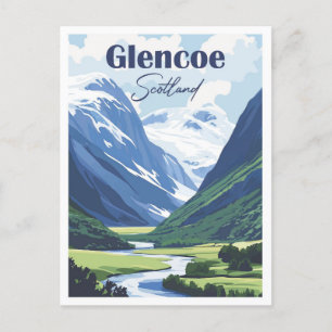 Glencoe Scotland Artwork Travel Place illustration Postcard