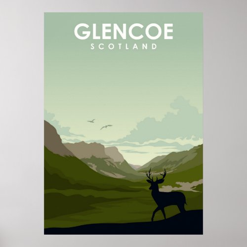 Glencoe Scotland National Park Travel Poster