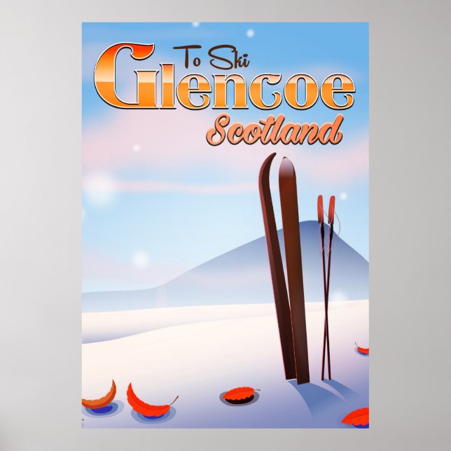 Glencoe Scotland ski poster (Front)