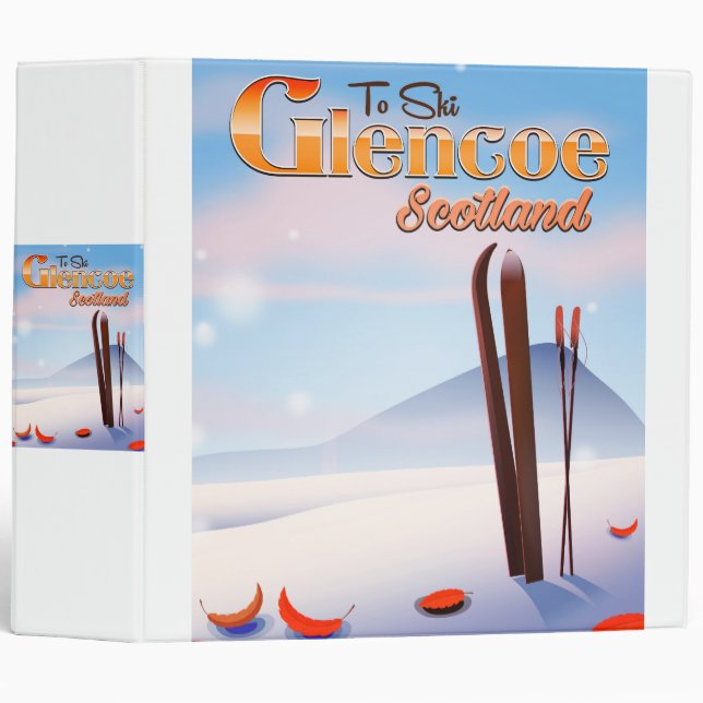 Glencoe Scotland ski poster 3 Ring Binder (Front/Spine)