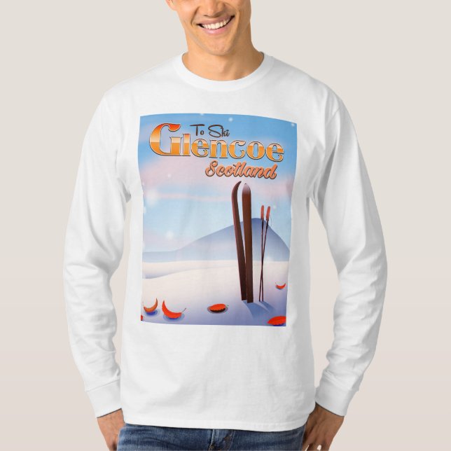 Glencoe Scotland ski poster T-Shirt (Front)