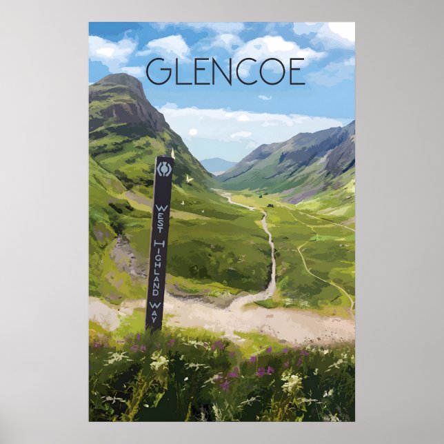 Glencoe Scotland Travel Poster (Front)