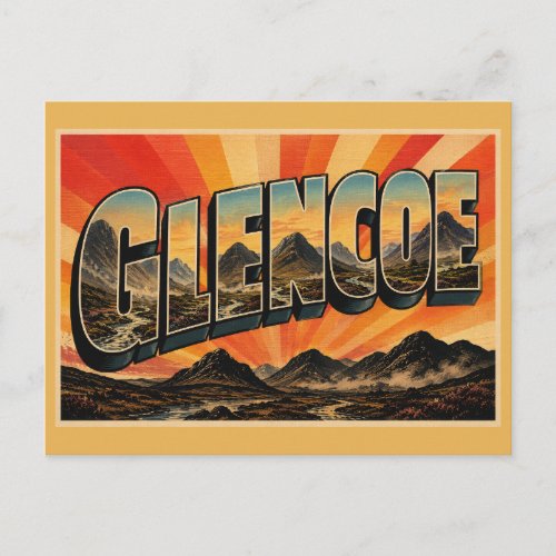 Glencoe Scotland Vintage Travel Art Postcard