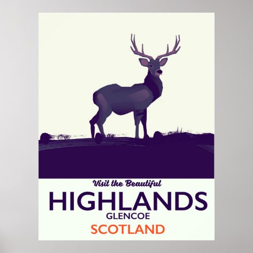 Glencoe Scottish Highlands vacation print Poster