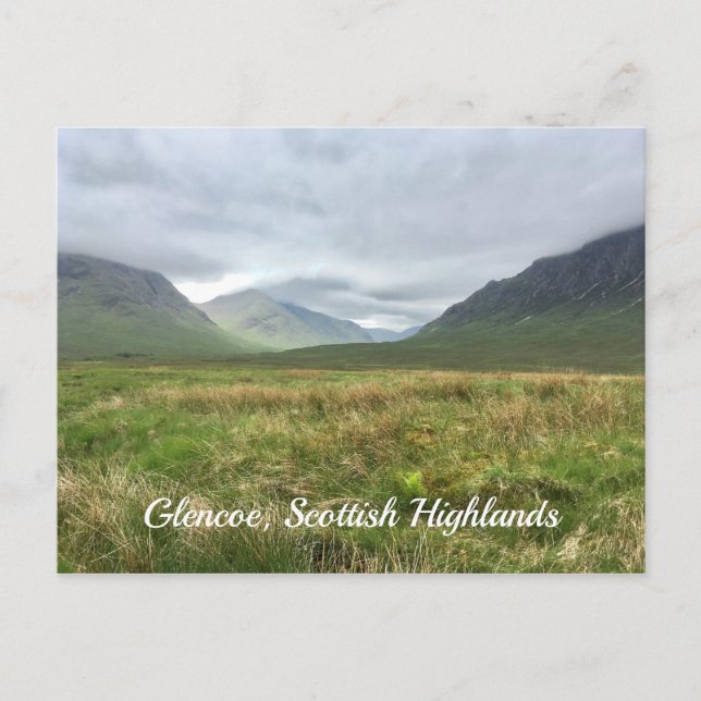 Glencoe Valley Mountains in Scottish Highlands Postcard (Front)
