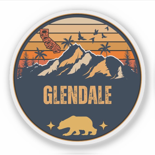 Glendale, California Sticker (Front)