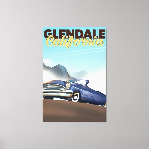 Glendale California travel poster Canvas Print