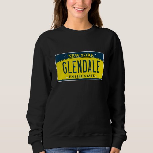 Glendale Queens Ny New York License Plate Sweatshirt