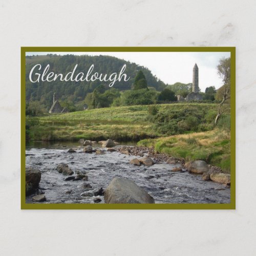 Glendalough Ruins with text Postcard
