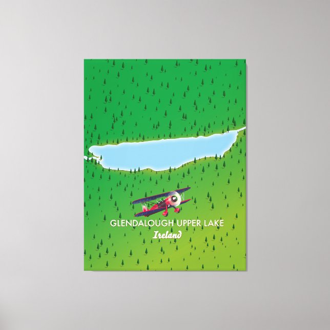 Glendalough Upper Lake Ireland map Canvas Print (Front)