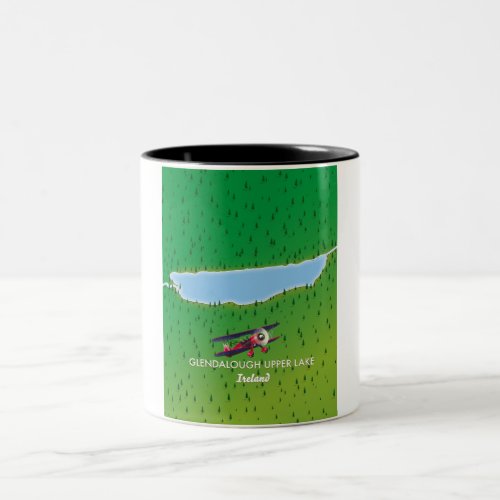 Glendalough Upper Lake Ireland map Two_Tone Coffee Mug