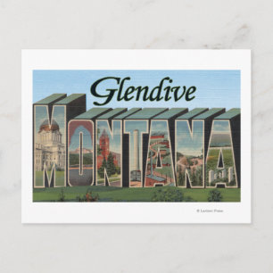 Glendive, Montana - Large Letter Scenes Postcard
