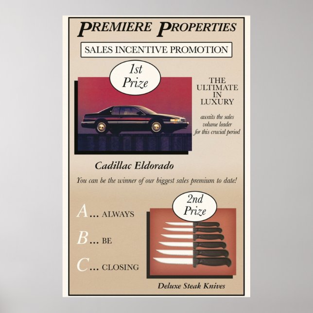 Glengarry Glen Ross Sales Poster (Front)