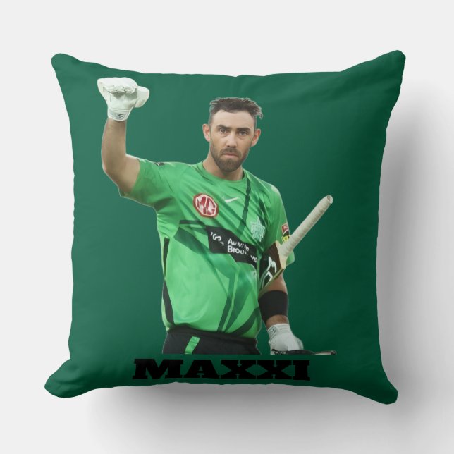 Glenn Maxwell Melbourne Stars Cricket Fan Art Throw Pillow (Front)