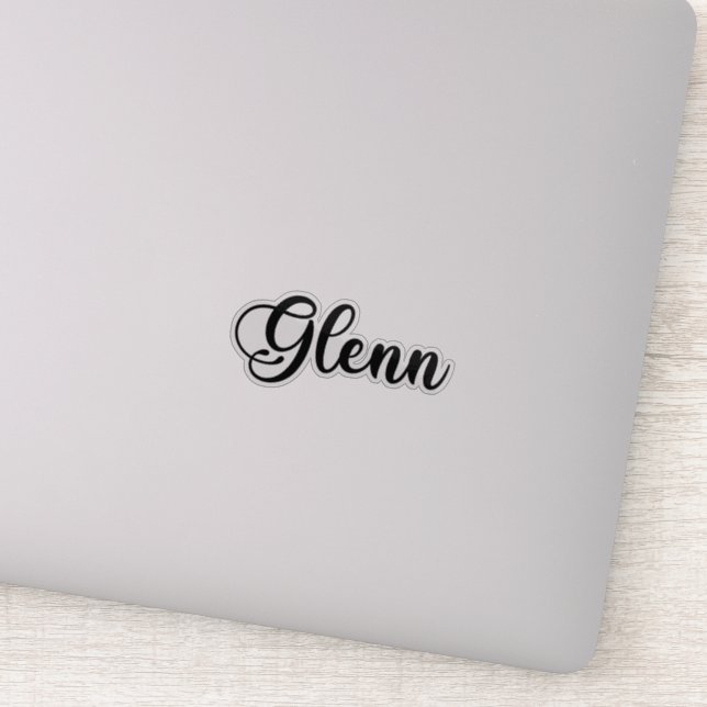 Glenn Name - Handwritten Calligraphy Sticker (Detail)