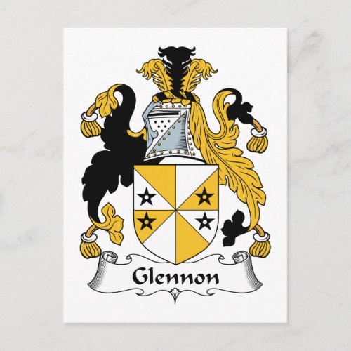 Glennon Family Crest Postcard
