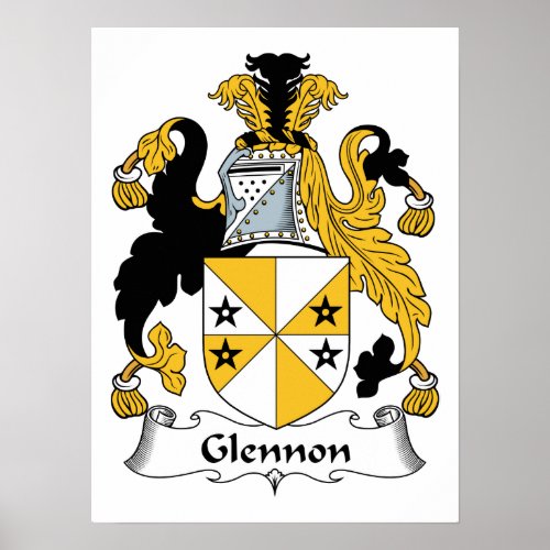 Glennon Family Crest Poster