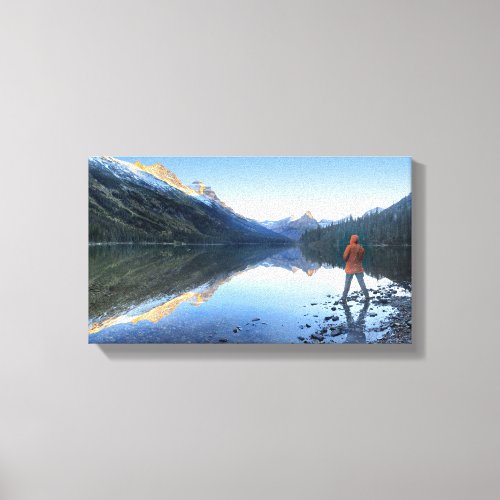 Glenns Lake Sunset _ Glacier National Park Canvas Print