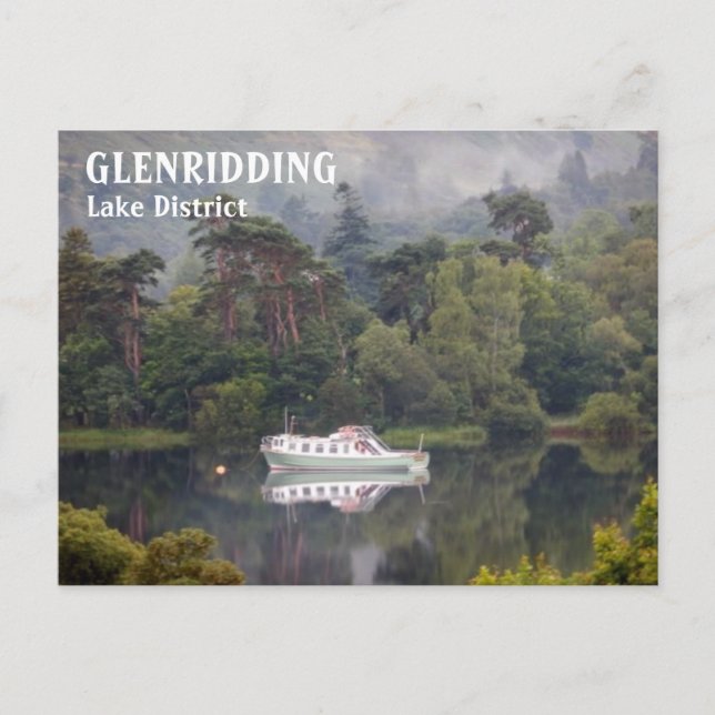 Glenridding, Lake District, Cumbria, Boat on Lake Postcard (Front)
