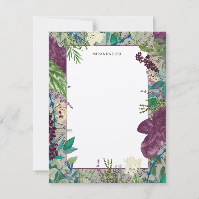 Glenside Botanica – Orchid & Leaf Notecard (Front)