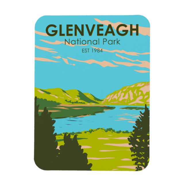 Glenveagh National Park Ireland Lough Veagh Travel Magnet (Vertical)