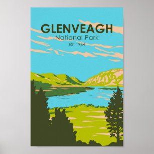 Glenveagh National Park Ireland Lough Veagh Travel Poster