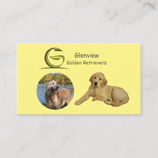Glenview Golden Retrievers Business Card (Front)