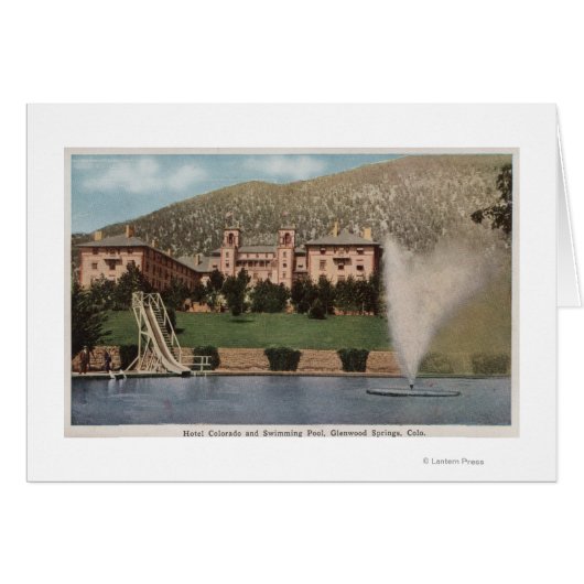 Glenwood Springs, CO - View of Hotel CO & Pool Cards (Front Horizontal)