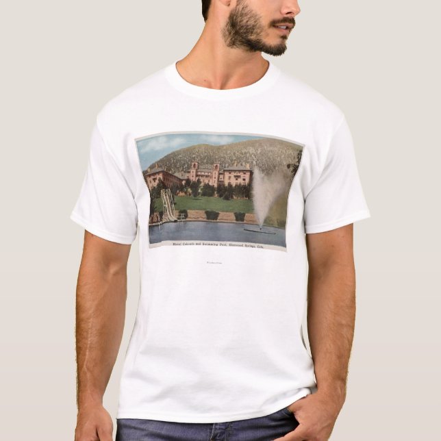 Glenwood Springs, CO - View of Hotel CO & Pool T-Shirt (Front)