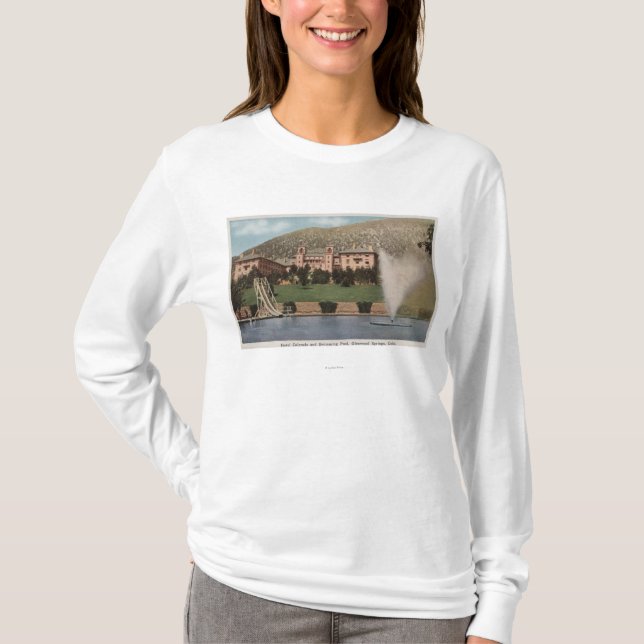 Glenwood Springs, CO - View of Hotel CO & Pool T-Shirt (Front)