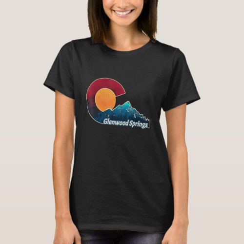 Glenwood Springs Colorado Flag And Mountain Styled T_Shirt
