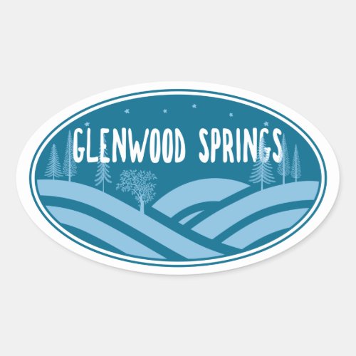 Glenwood Springs Colorado Outdoors Oval Sticker