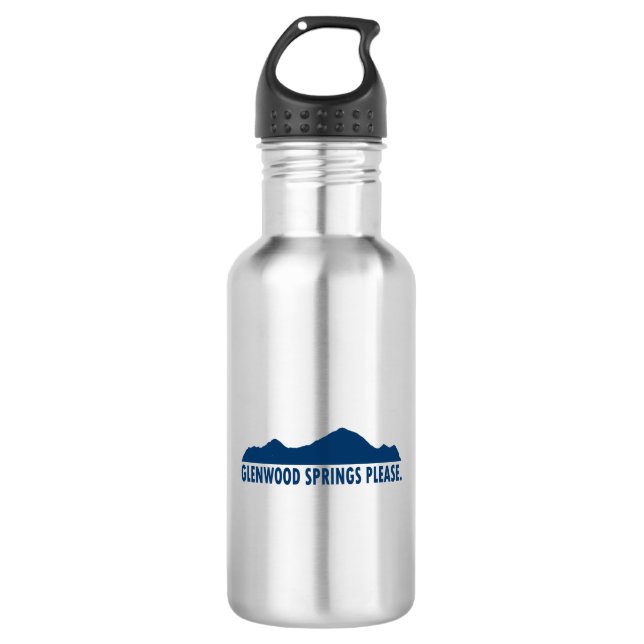 Glenwood Springs Colorado Please Stainless Steel Water Bottle (Front)