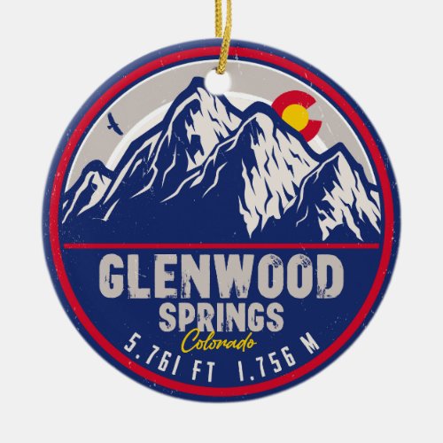 Glenwood Springs Colorado Ski Hiking Souvenirs Ceramic Ornament