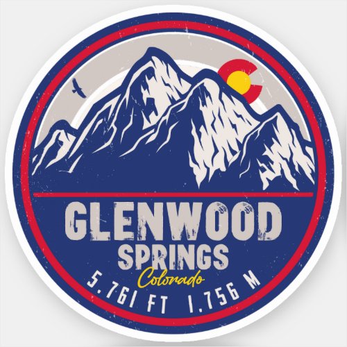 Glenwood Springs Colorado Ski Hiking Souvenirs Sticker