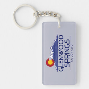 Glenwood Springs Colorado wood mountains keychain