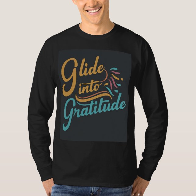Glide into Gratitude: Boys' T-Shirt Design (Front)
