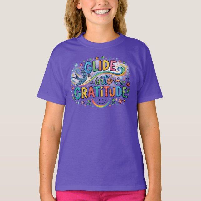Glide into Gratitude T-Shirt (Front)
