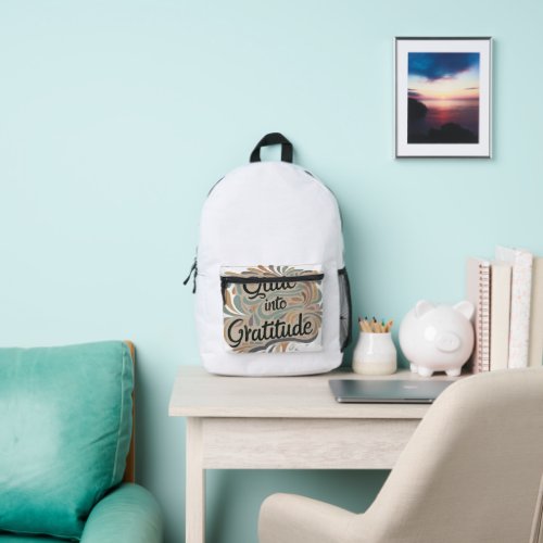 Glide into Gratitude T_Shirt  Printed Backpack