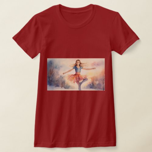 Glide of Grace Watercolour Portrait of a Young Fem T_Shirt