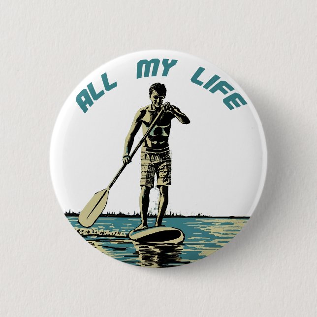 Glide, ride and surf on sup paddle board button (Front)