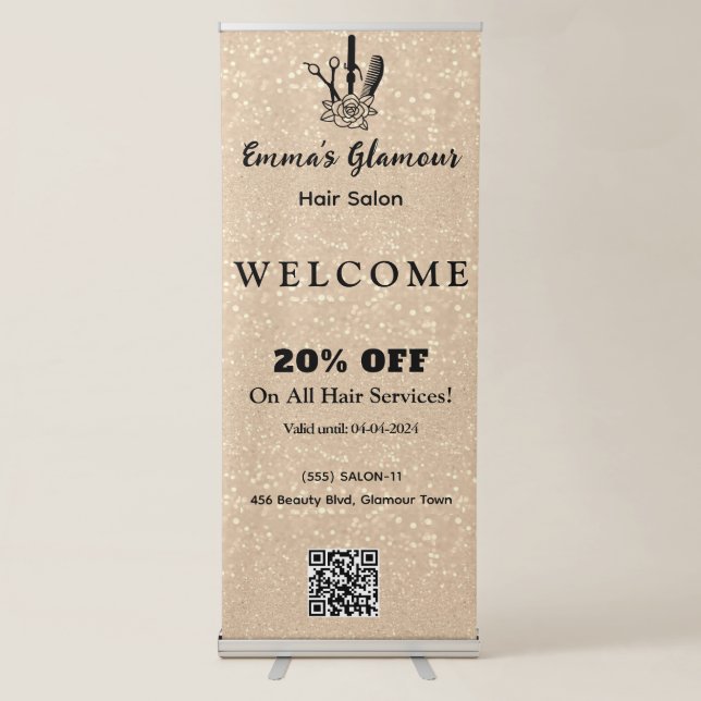 Glided Elegance Salon  Retractable Banner (Front)