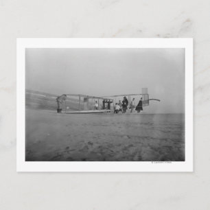 Glider being prepared for flight by postcard