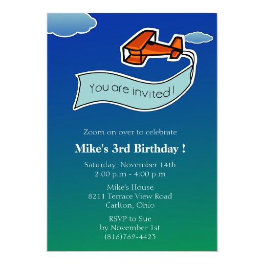 Glider -Birthday Party Invitation-2 Card