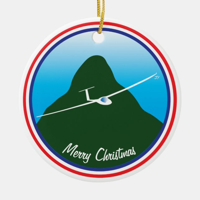 Glider Ceramic Ornament (Front)