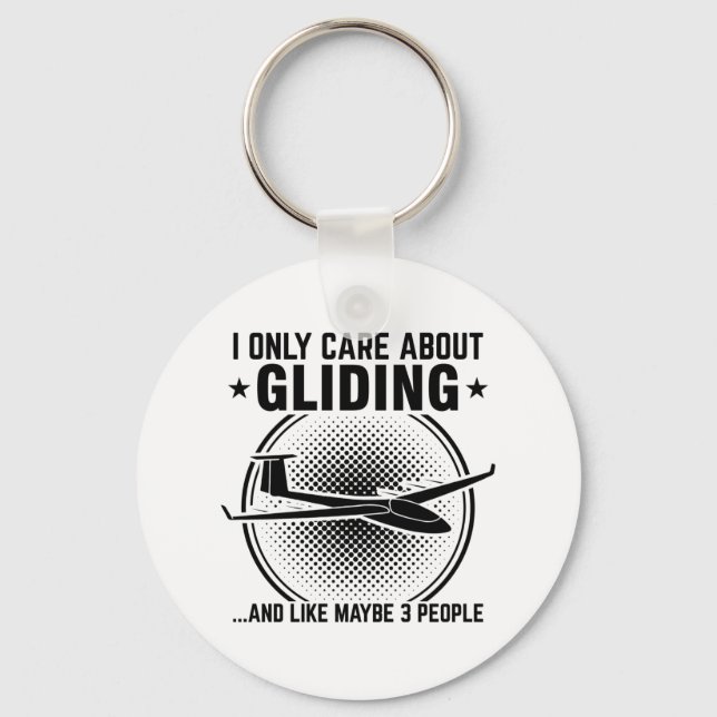 Glider Flight Pilot | Glider Flight School Gift Keychain (Front)