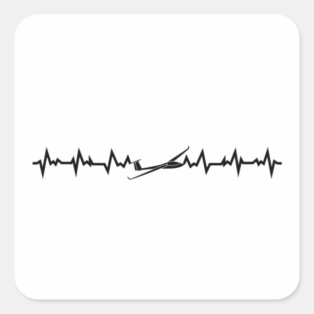 Glider Pilot | Glider Flight School Gift Square Sticker (Front)