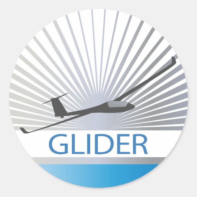 Glider Sailplane Aircraft Classic Round Sticker (Front)