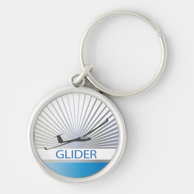 Glider Sailplane Aircraft Keychain (Front)