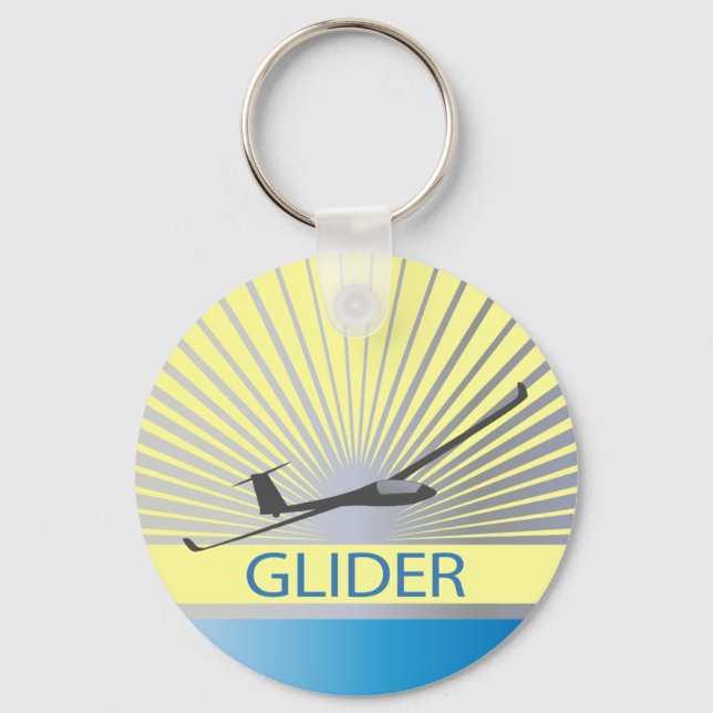 Glider Sailplane Aircraft Keychain (Front)